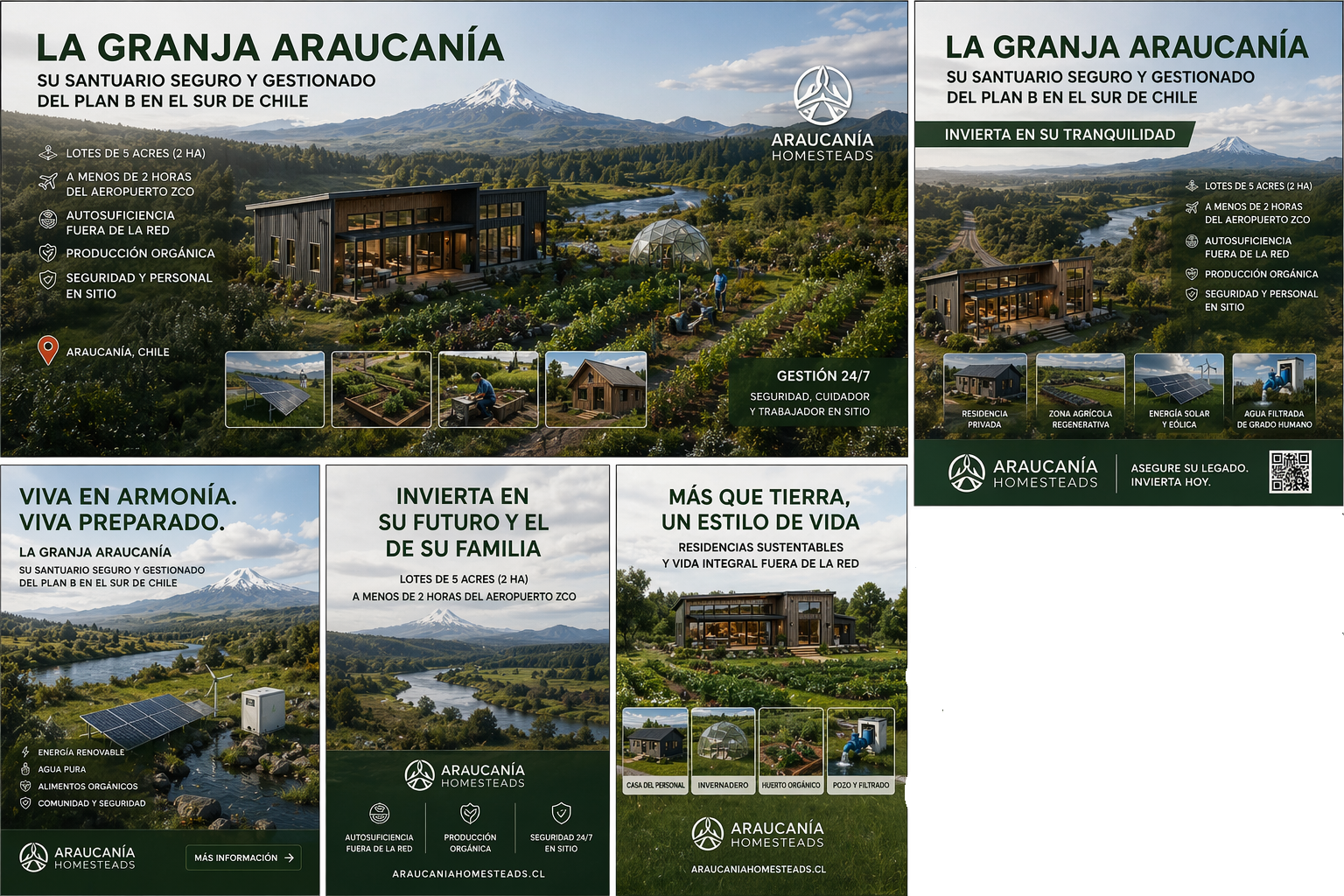 Realistic aerial view of the estate and its relation to the natural environment